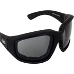 Global Vision Kickback Padded Motorcycle Sunglasses. Matte Black Soft-Touch Riding Glasses