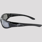 Global Vision Marilyn Women’s Rhinestone Motorcycle Sunglasses. Foam Padded Bling Riding Glasses with Shatterproof Flash Mirror Lenses