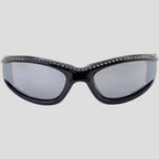 Global Vision Marilyn Women’s Rhinestone Motorcycle Sunglasses. Foam Padded Bling Riding Glasses with Shatterproof Flash Mirror Lenses