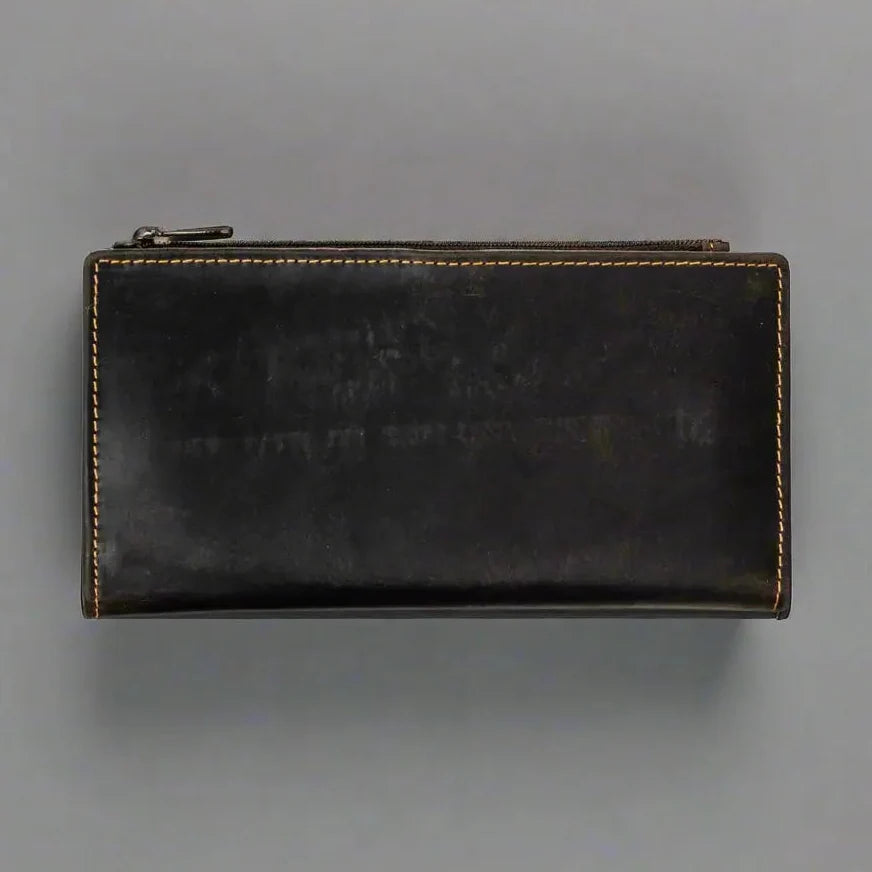 Greenwood Leather RFID Wallet with Zipper Pocket