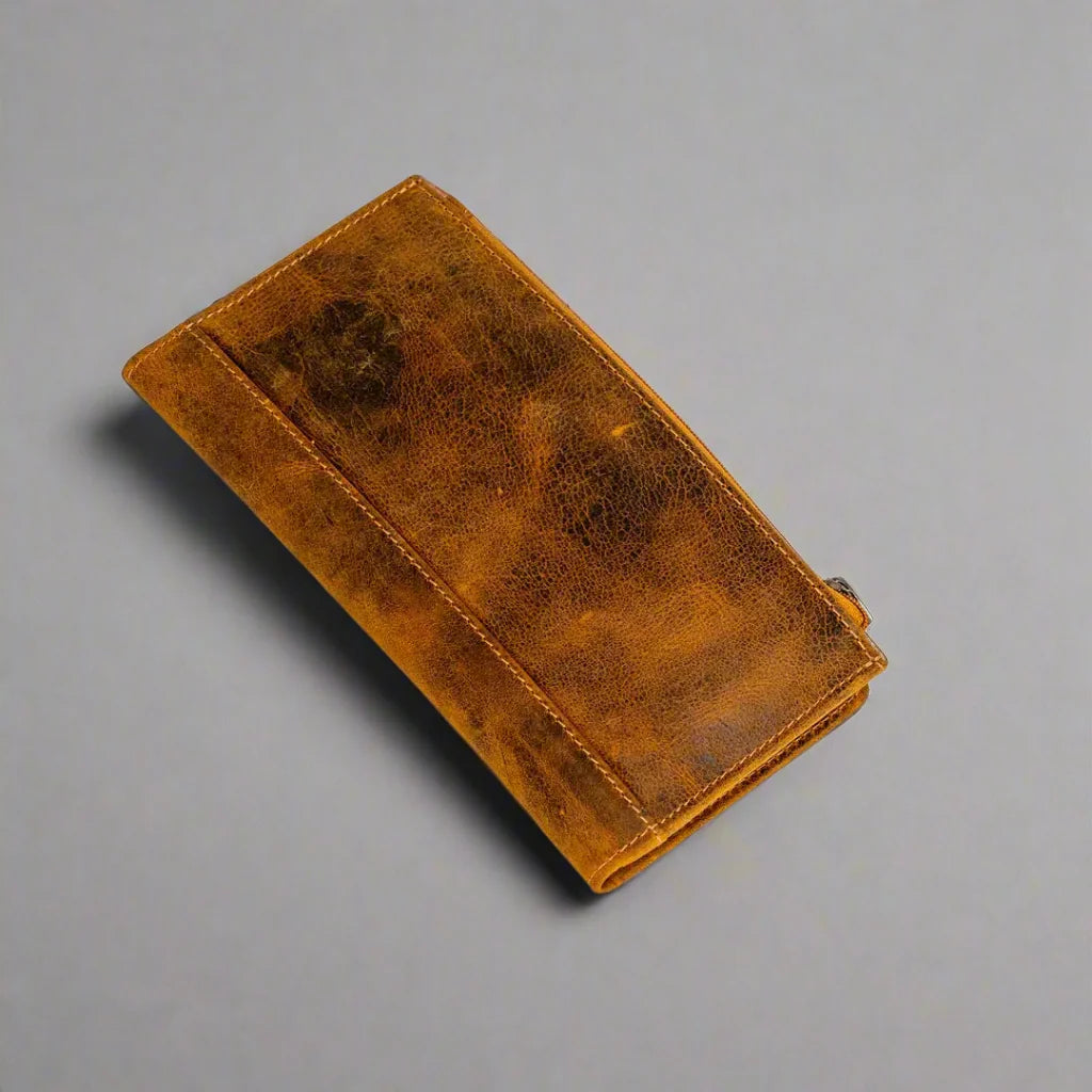 Greenwood Leather RFID Wallet with Zipper Pocket