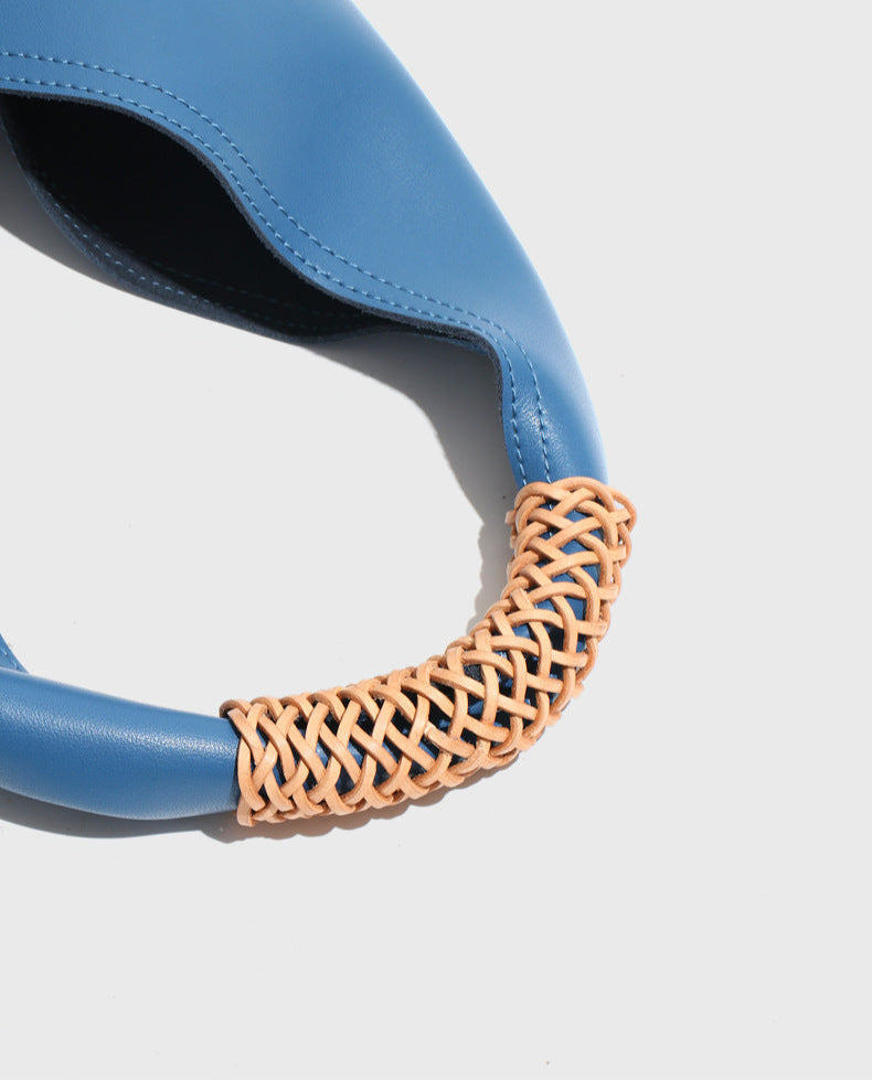 Lilly | Slouchy Shoulder Bag – Sculpted Vegan Leather Hobo with Woven Handle