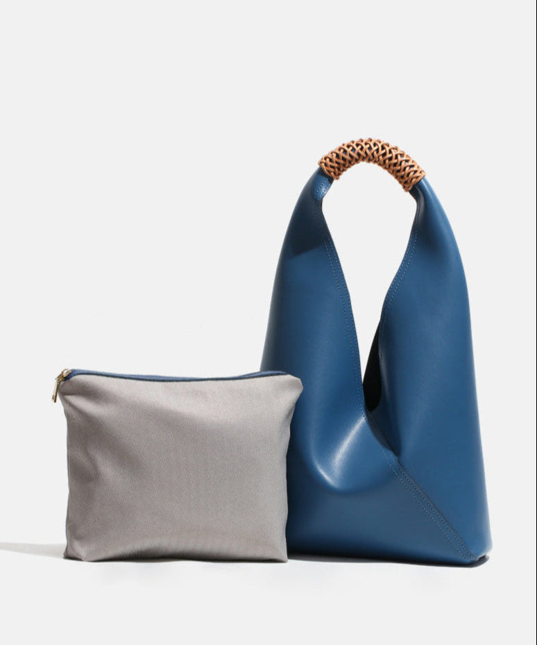 Lilly | Slouchy Shoulder Bag – Sculpted Vegan Leather Hobo with Woven Handle