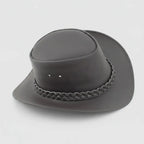 Premium Leather Wide Brim Western Hat. Lightweight Top Grain Rodeo Hat