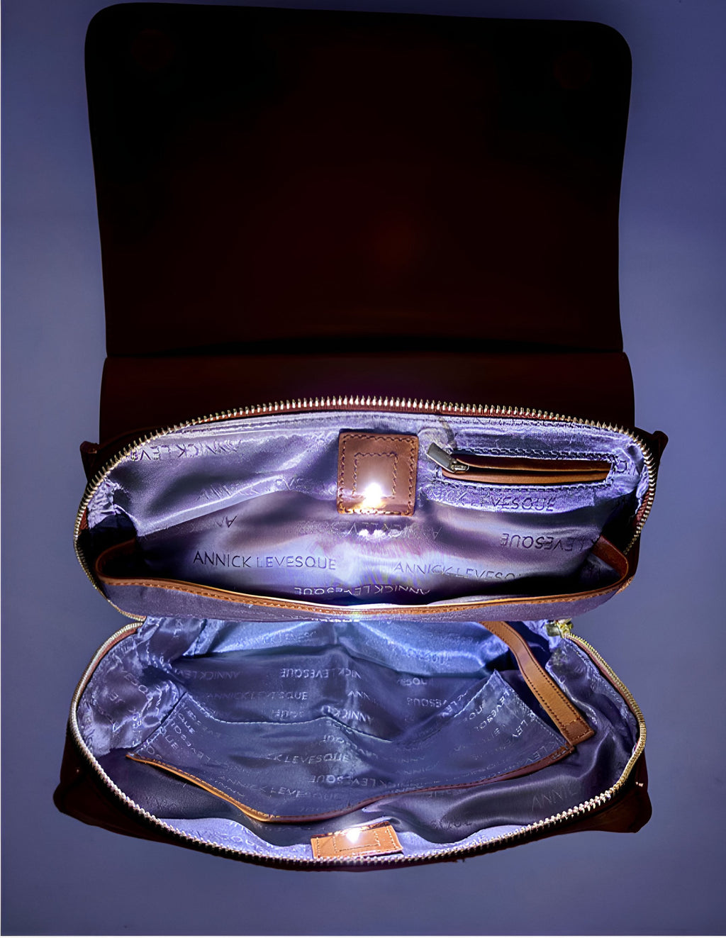 Sac à dos en cuir cognac, Antoinette