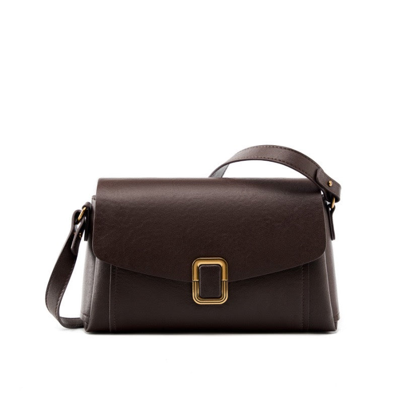 Womens Genuine Leather Spring-Summer Commuter Tote Bag with Maillard Elegance