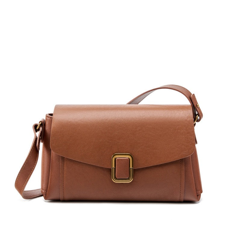 Womens Genuine Leather Spring-Summer Commuter Tote Bag with Maillard Elegance