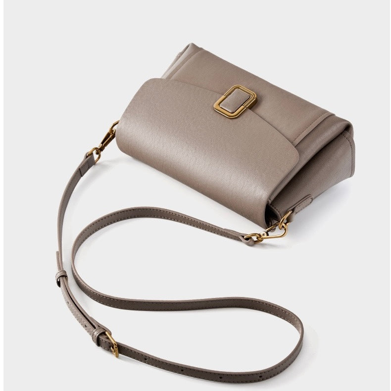 Womens Genuine Leather Spring-Summer Commuter Tote Bag with Maillard Elegance