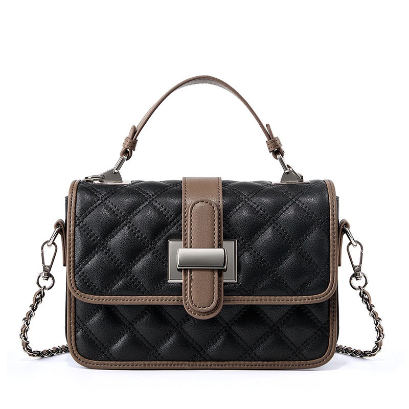 Womens Genuine Leather Quilted Crossbody Bag  Light Luxury Everyday Essential