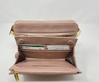 Petit Sac bandoulière avec porte-carte détachable rose platine | Kennedi