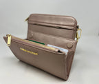 Petit Sac bandoulière avec porte-carte détachable rose platine | Kennedi