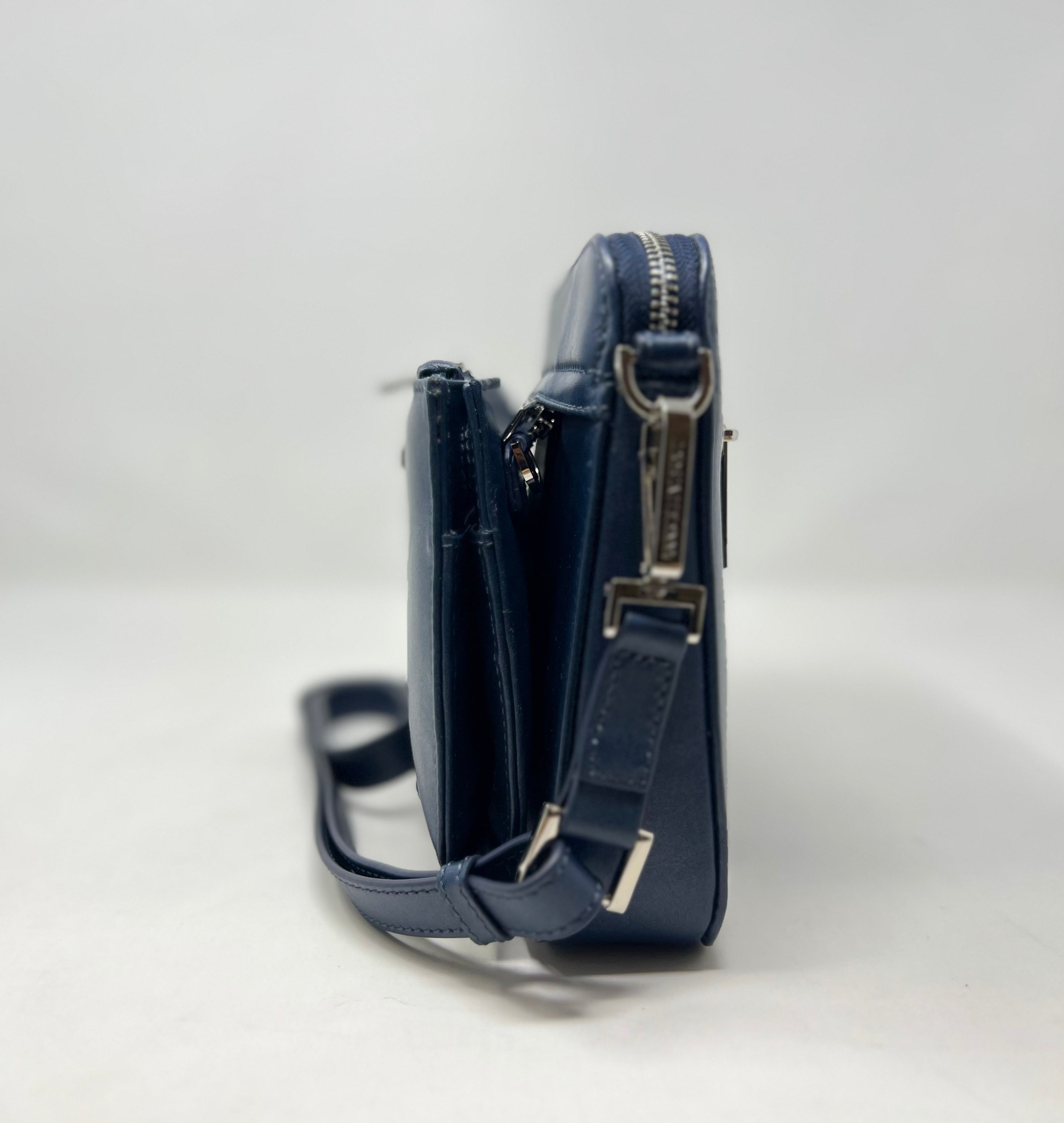 Petit Sac bandoulière avec porte carte détachable bleu marine | Kennedi