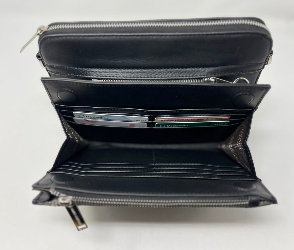 Petit Sac bandoulière avec porte-carte détachable, noir | Kennedi