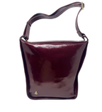 sac à bandoulière rouge bordeaux vernis | Julie