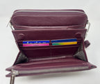 Petit Sac bandouillère avec porte carte détachable, aubergine | Kennedi