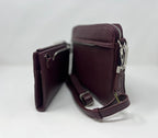 Petit Sac bandouillère avec porte carte détachable, aubergine | Kennedi