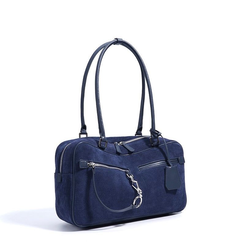 Womens Matte Leather Pillow Shoulder Bag  Vintage Tote for Daily Commute