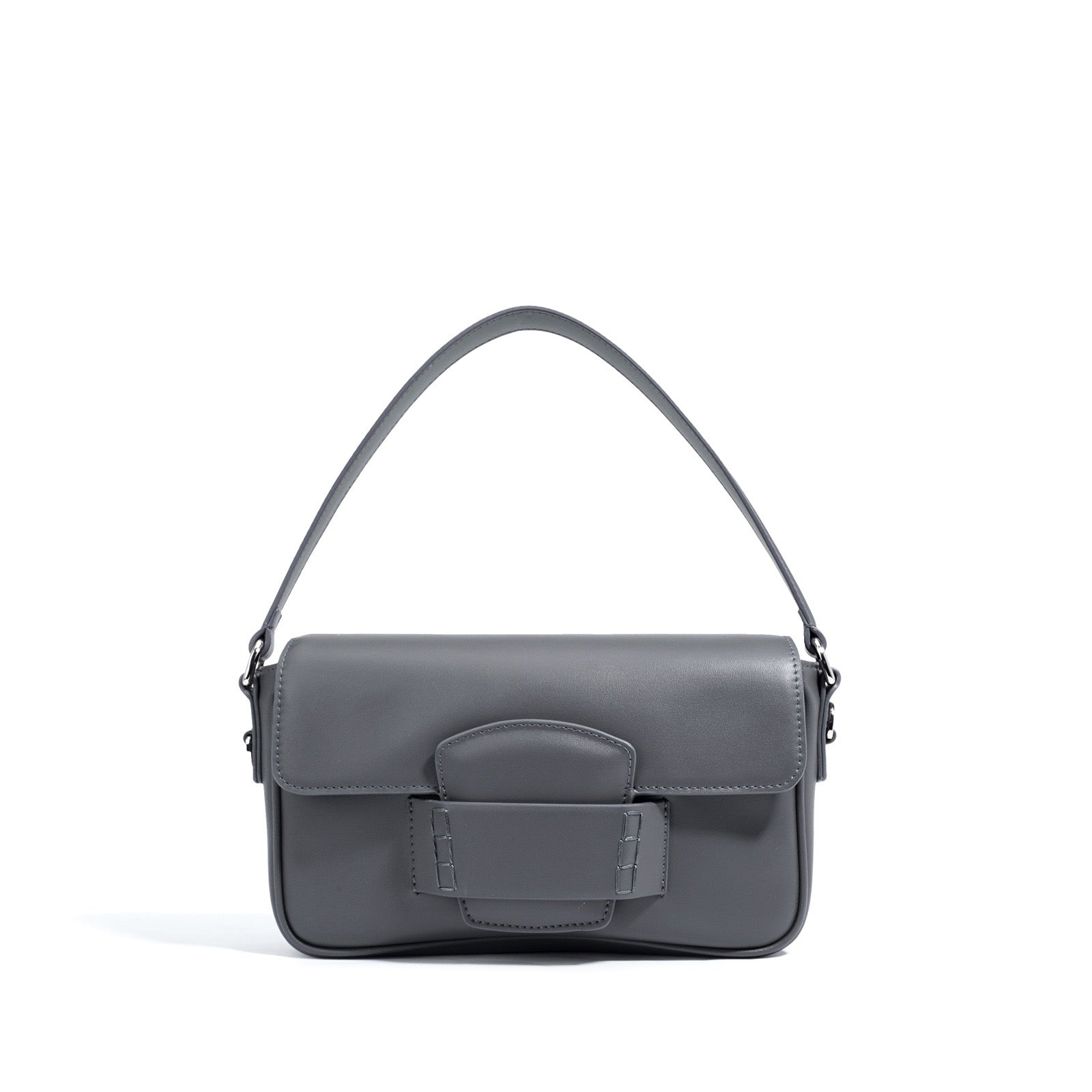 Womens Genuine Leather Small Square Shoulder Bag  Minimalist Flap Crossbody