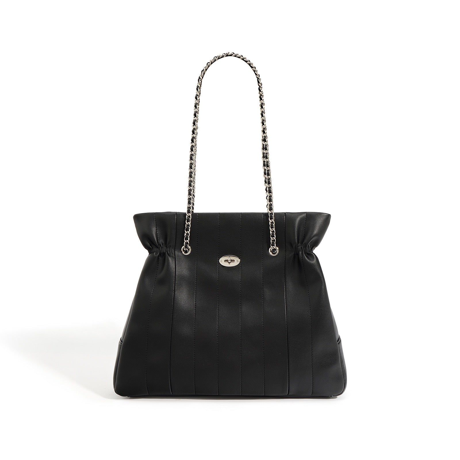 Womens Genuine Leather Large Capacity Minimalist Chain Shoulder Bag