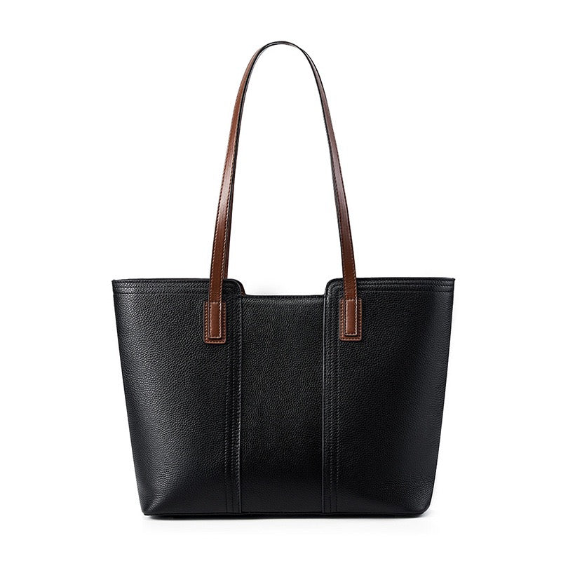 Womens Genuine Leather Large Capacity Tote Shoulder Bag  Commuter Everyday Purse