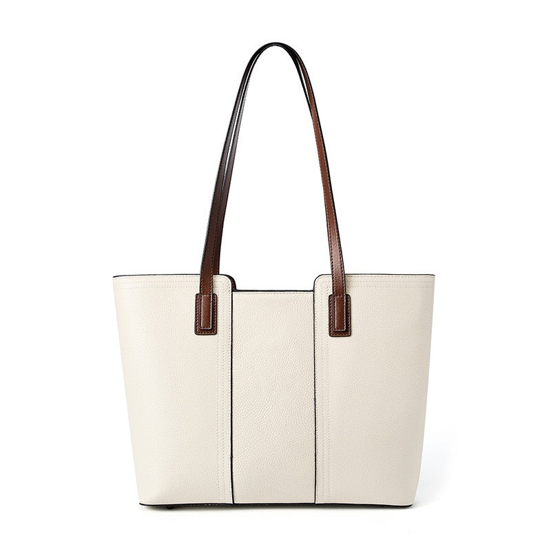 Womens Genuine Leather Large Capacity Tote Shoulder Bag  Commuter Everyday Purse