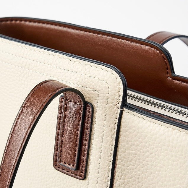 Womens Genuine Leather Large Capacity Tote Shoulder Bag  Commuter Everyday Purse