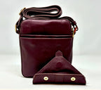 Petit sac en cuir aubergine —Nadine