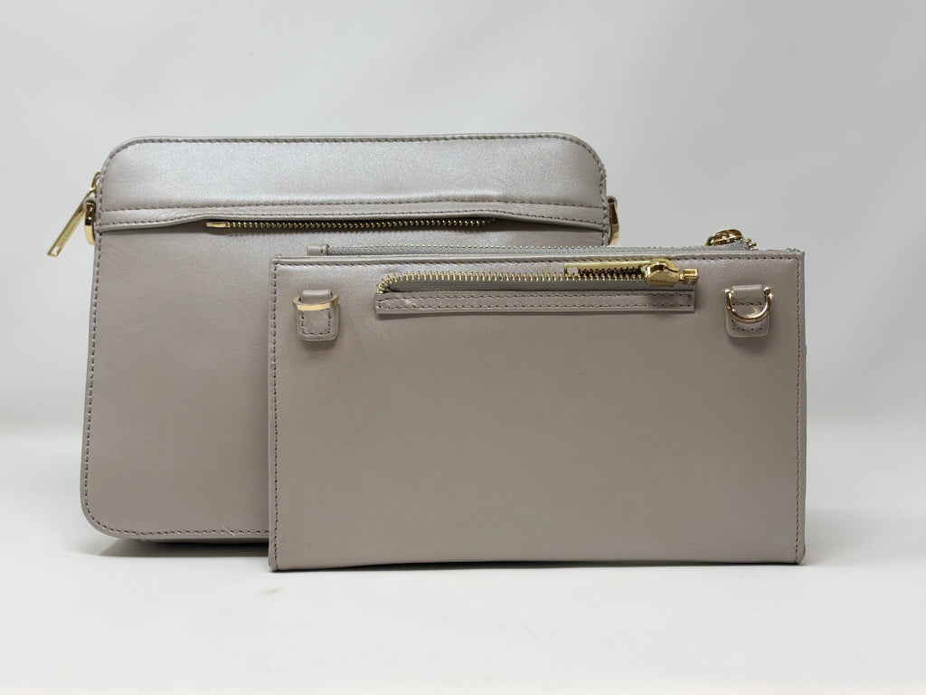 Petit Sac bandoulière avec porte carte détachable, Perlé | Kennedi