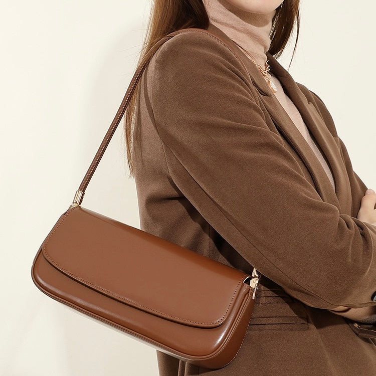 Womens Genuine Leather Minimalist Saddle Tote  2025 Commuter Edition