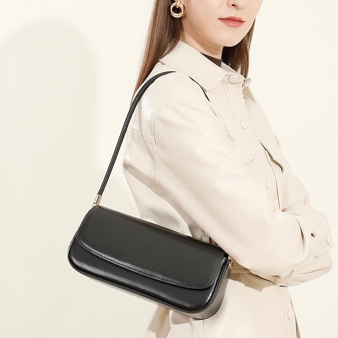 Womens Genuine Leather Minimalist Saddle Tote  2025 Commuter Edition