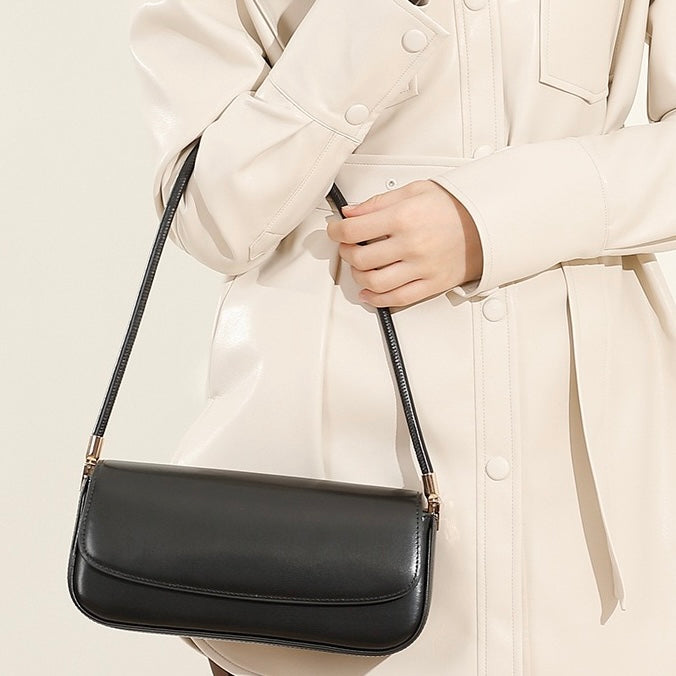 Womens Genuine Leather Minimalist Saddle Tote  2025 Commuter Edition