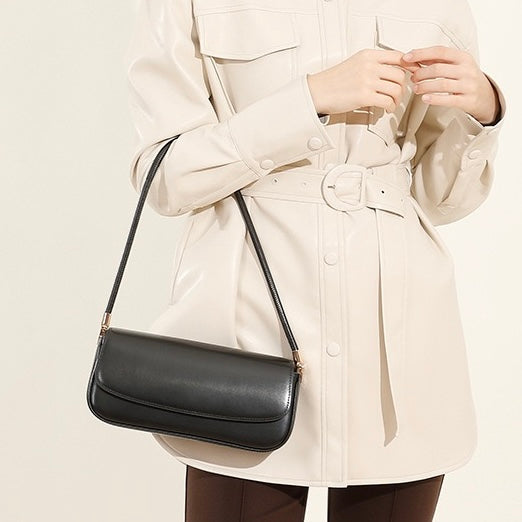 Womens Genuine Leather Minimalist Saddle Tote  2025 Commuter Edition