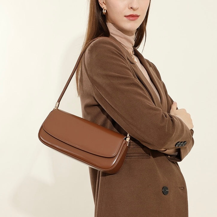 Womens Genuine Leather Minimalist Saddle Tote  2025 Commuter Edition