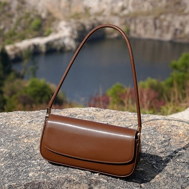 Womens Genuine Leather Minimalist Saddle Tote  2025 Commuter Edition