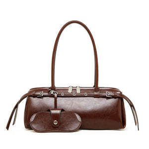 Womens Genuine Leather Vintage Biker Belt Shoulder Bag