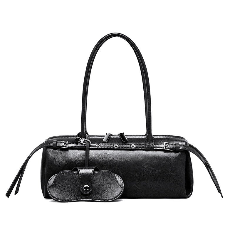Womens Genuine Leather Vintage Biker Belt Shoulder Bag