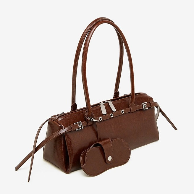 Womens Genuine Leather Vintage Biker Belt Shoulder Bag
