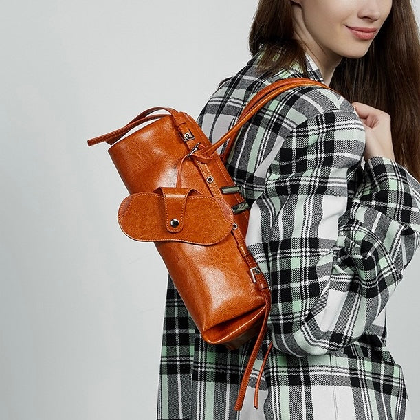 Womens Genuine Leather Vintage Biker Belt Shoulder Bag
