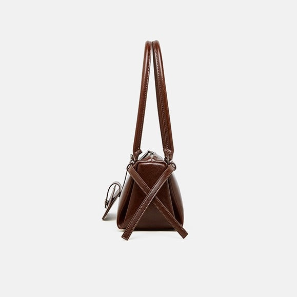 Womens Genuine Leather Vintage Biker Belt Shoulder Bag