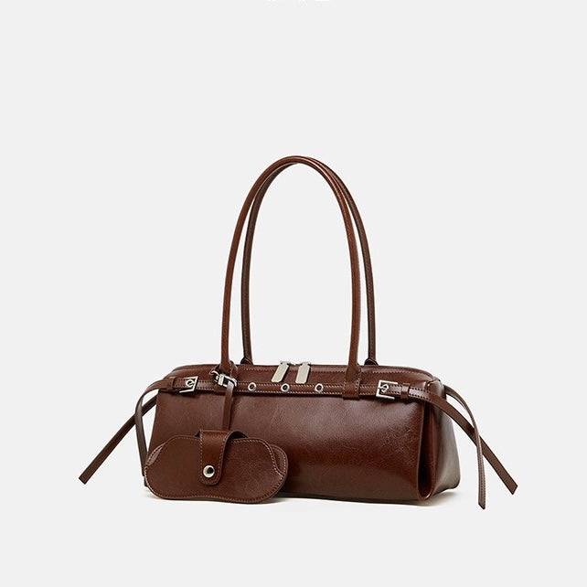 Womens Genuine Leather Vintage Biker Belt Shoulder Bag