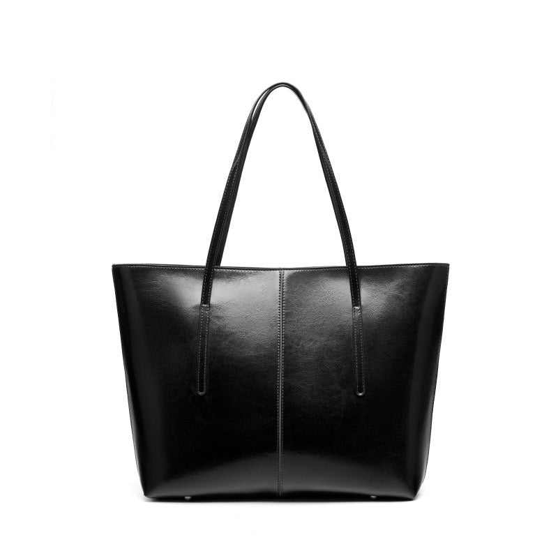 Womens Genuine Leather Large Tote Shoulder Bag  Daily Commuter Essential