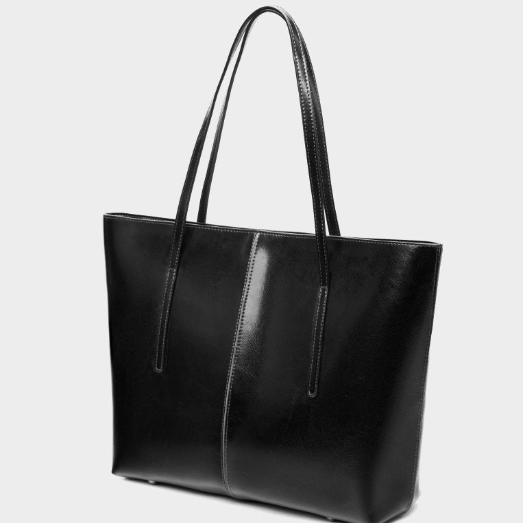 Womens Genuine Leather Large Tote Shoulder Bag  Daily Commuter Essential