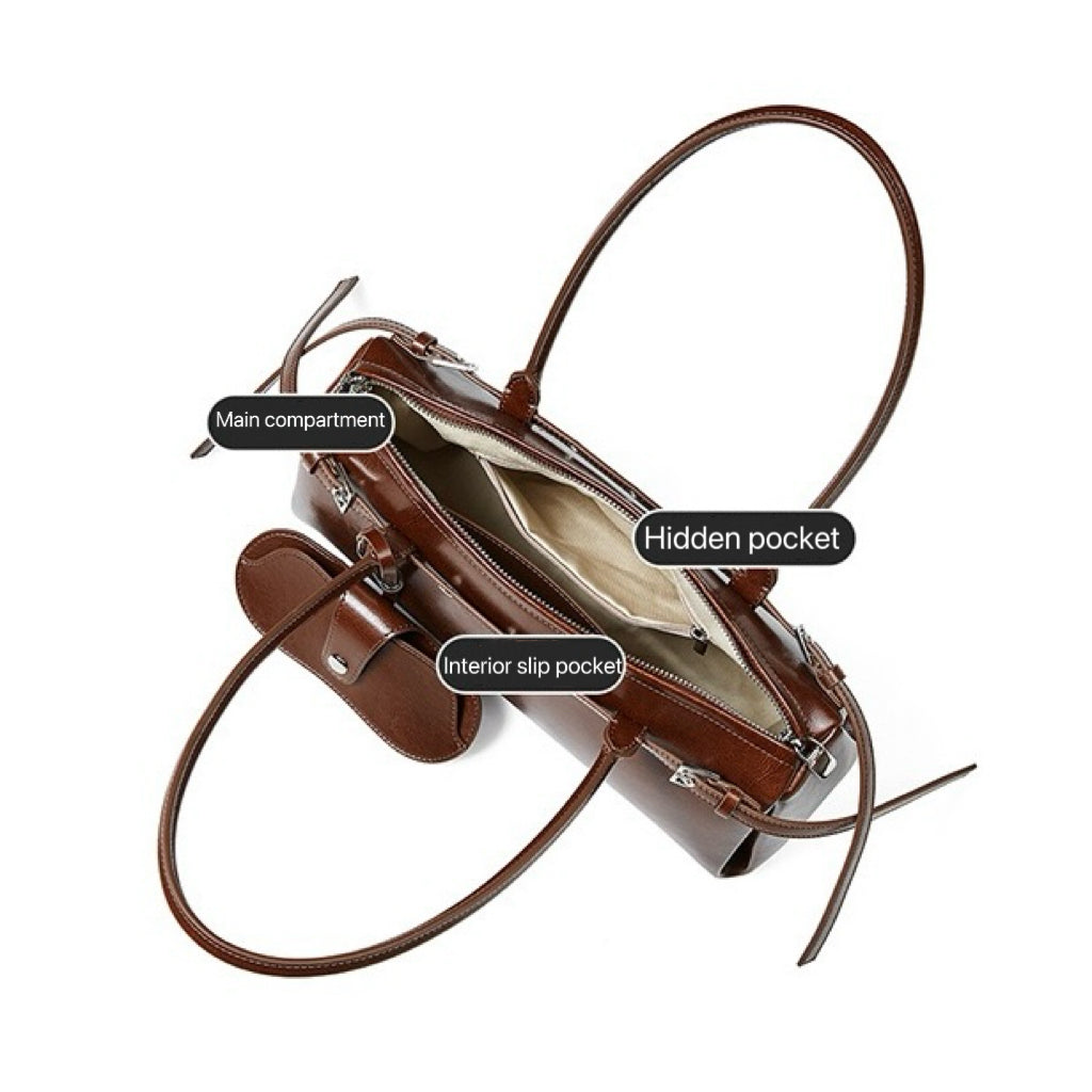 Womens Genuine Leather Vintage Biker Belt Shoulder Bag