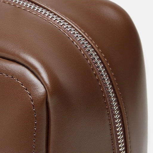 Womens Genuine Leather Boston Structured Pillow Shoulder Bag