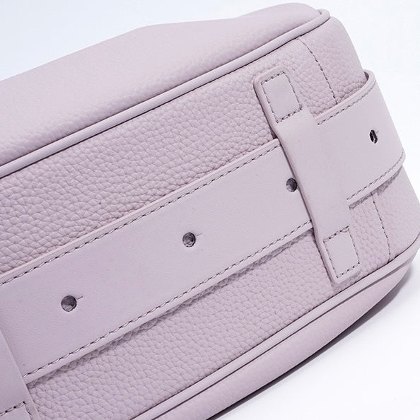 Womens Genuine Leather Wide Strap Commuter Bucket Shoulder Bag