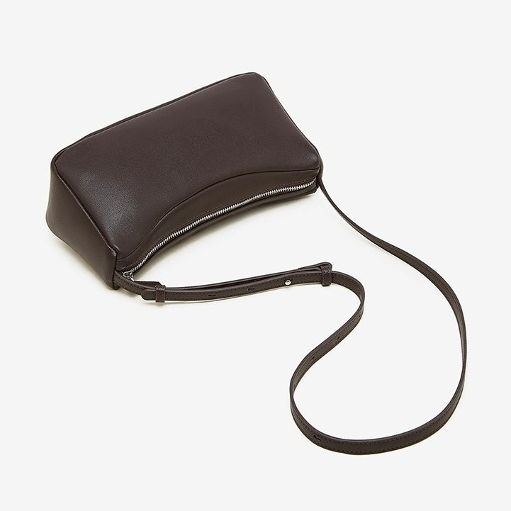 Womens Genuine Leather Minimalist Soft Crossbody Shoulder Bag