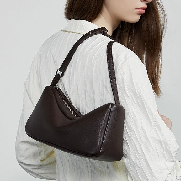 Womens Genuine Leather Minimalist Soft Crossbody Shoulder Bag