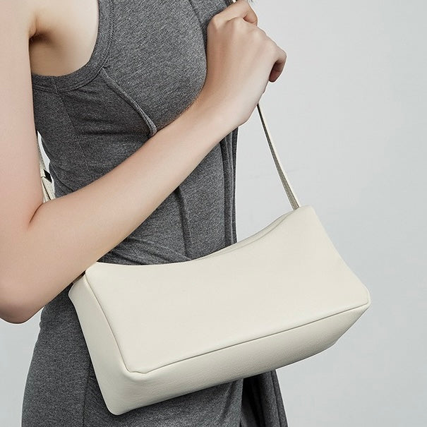Womens Genuine Leather Minimalist Soft Crossbody Shoulder Bag