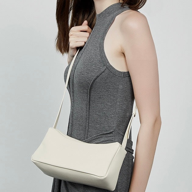 Womens Genuine Leather Minimalist Soft Crossbody Shoulder Bag