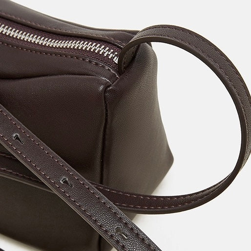 Womens Genuine Leather Minimalist Soft Crossbody Shoulder Bag